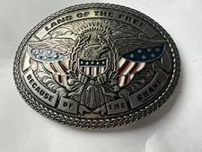 Nocona Land of The Free Belt Buckle American Eagle