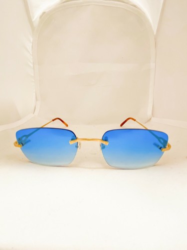 NEW OCCHIALI DA SOLE CARTIER CUSTOM MOD:CT0045 COL:ORO LENSES:SFUMATO BLU |  eBay