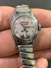 Vintage Original Hopalong Cassidy Cowboy Clean Chrome Good Luck From Hoppy Watch