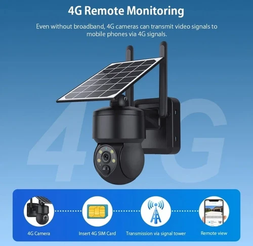 4G LTE Security Camera Outdoor Solar Powered Wireless CCTV with Sim Card 10XZoom - Picture 6 of 14