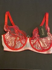 NEW FREDERICK S OF HOLLYWOOD 2 TONE PINK LACE UNDERWIRE BRA / 32F / 39.50