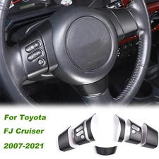 Matte Black Steering Wheel Button Trim Cover ABS For Toyota FJ Cruiser 2007-2021