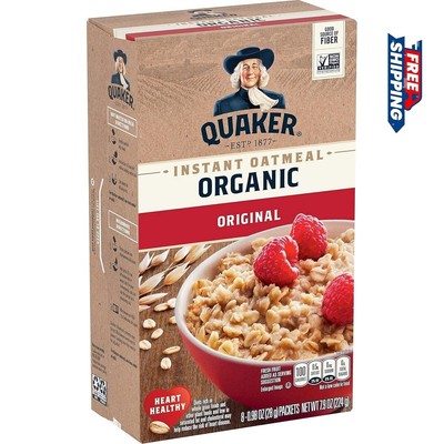 Quaker Instant Oatmeal, Organic Regular, 7.9 Oz (Packaging May Vary)