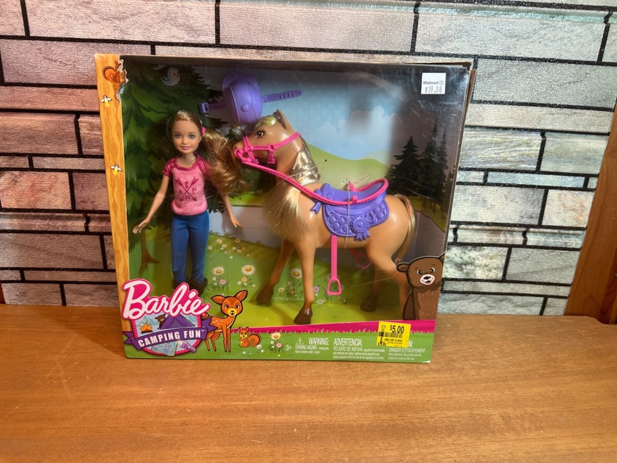 Walmart Stacie Barbie Set Barbie Camping Fun Pony Stacie Doll