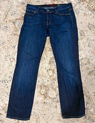 7 For All Mankind Women's Slim Straight Dark Wash Blue Stretch Denim Jeans