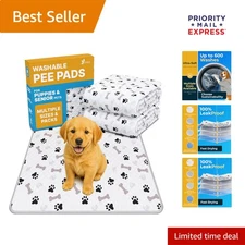 4 Pack of Reusable Puppy Training Pads - 34x36, Perfect for Whelping & Playpens