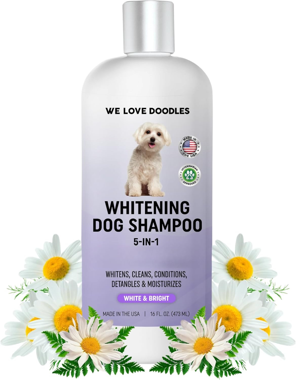 Whitening Dog Shampoo | Made in USA | Brightening Dogs Fur | White & Bright Hair