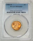 1950-D Lincoln Wheat Cent PCGS MS64RD Very Bright Red PQ coin New Holder #V310D
