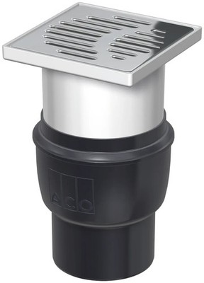 ACO Easy-Flow Bodenablauf DN100/150x150/90Grad/1,6l/s Kst/ K3/ Halter./ WS50
