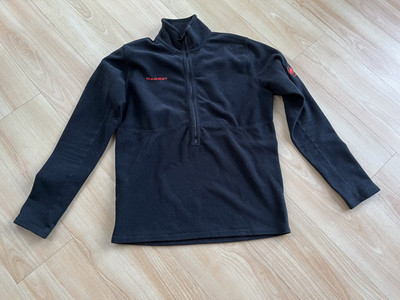 Fleece Shirt Mammut S, schwarz mit rotem Logo, Unisex