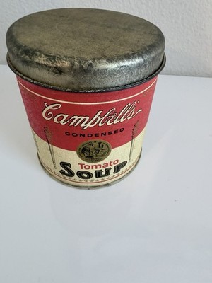 Vintage Campbell s Condensed Tomato Soup Canister Tin Bristol Ware 1993 Lid Ad