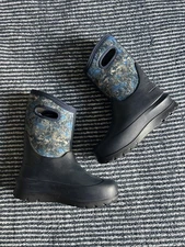 Bogs Kids Neo Classic Boots Youth 5 EUR 38 Blue Camouflage Waterproof Insulated