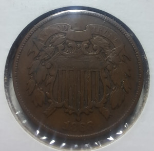 1868 2 Cent Piece Nice Coin Has Die CRACK
