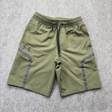 Under Armour SportStyle Elite Cargo Shorts Men M Green 10  Fitted Woven Stretch
