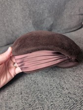 Oneils VTG 50  s Women  s Brown Wool Cap Hat Retro Cosplay Ribbon