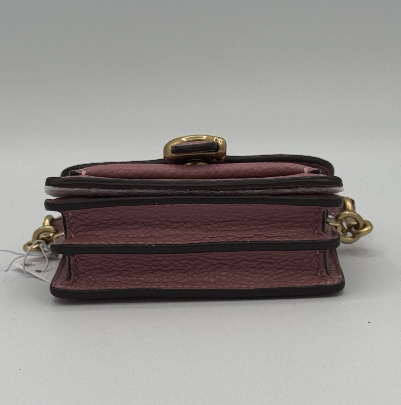 💞NEW Coach👛Tabby Bag Charm👛Pebble Leather✨Chain Strap✨Peony Pink CZZ00 thumbnail 8