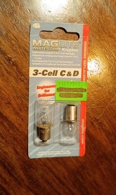 2 Stück Maglite Ersatzbirne Krypton 3-Cell C&D 