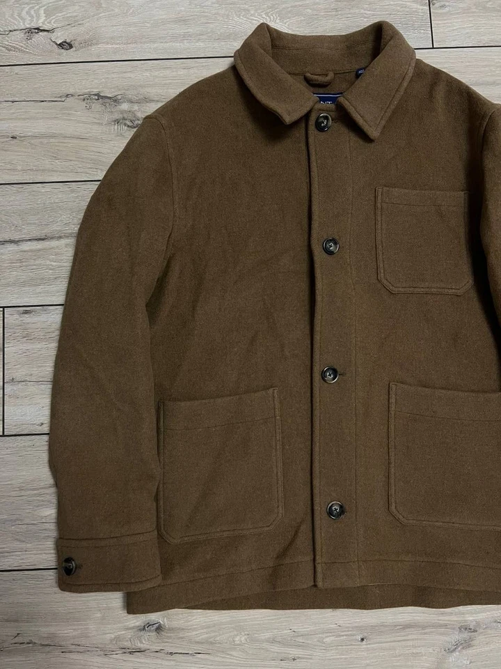 Men's Gant Short Wool Manteco Camel Jacket Field Shirt sz 2XL - Image 2 of 4