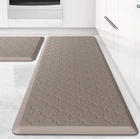 Kitchen Mat [2 PCS] Cushioned Anti-Fatigue Floor Mat (Khaki)