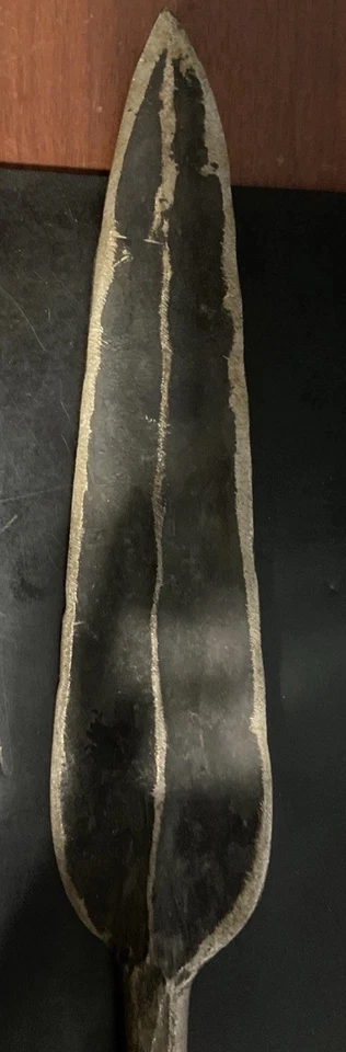 Lanza león Samburu de hierro/acero vintage africana de principios del siglo XX 26 1/4 pulgadas Foto 2 de 4