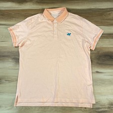 Bonobos Mens Slim Fit Polo Shirt Peach Orange Stingray Logo Tipped XL Cotton