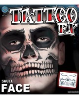 Totenkopf Gesicht-Tattoo Als Halloween Make-Up Effekt