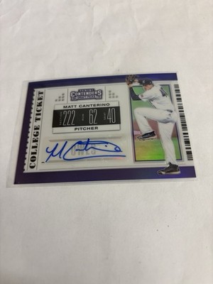 2019 Panini Elite Extra Edition Purple College Ticket Autograph Matt Canterino