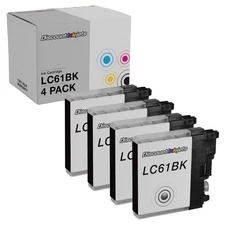 4PK New Compatible LC61BK for Brother LC61 BLACK Ink Cartridge DCP-165c DCP-585C