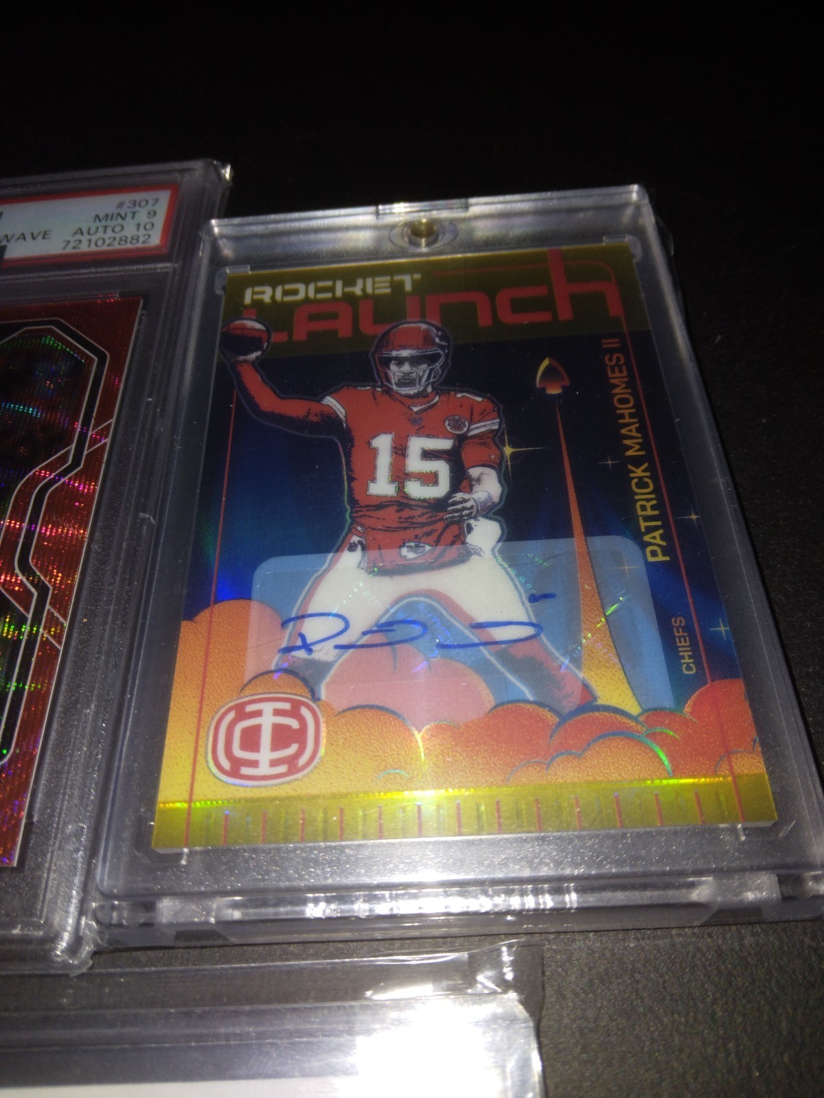 NICE! 3 CARD AUTO LOT! (MAHOMES,ALLEN,  and JOE BURROW PSA RED WAVE Graded 9) view 11