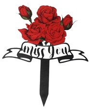 Heart-Shaped Outdoor Memorial Plaque - Large Metal Grave Marker for Cemetery,