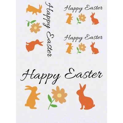 4 x Temporäre Tattoos / Transfers ''Frohe Ostern'' (TO00100614)