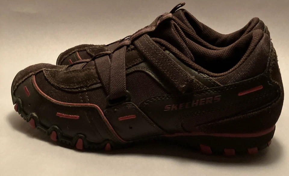 Zapatillas deportivas Skechers Bikers Propel con correa para mujer 7,5 cuero marrón gancho y bucle Foto 4 de 4