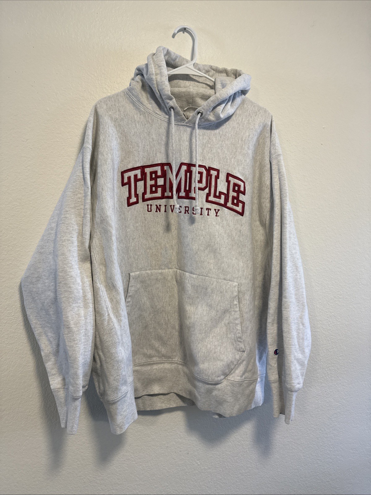 Temple University Champion Sweatshirt Reverse Weave 2XL Gray Hoodie 90s