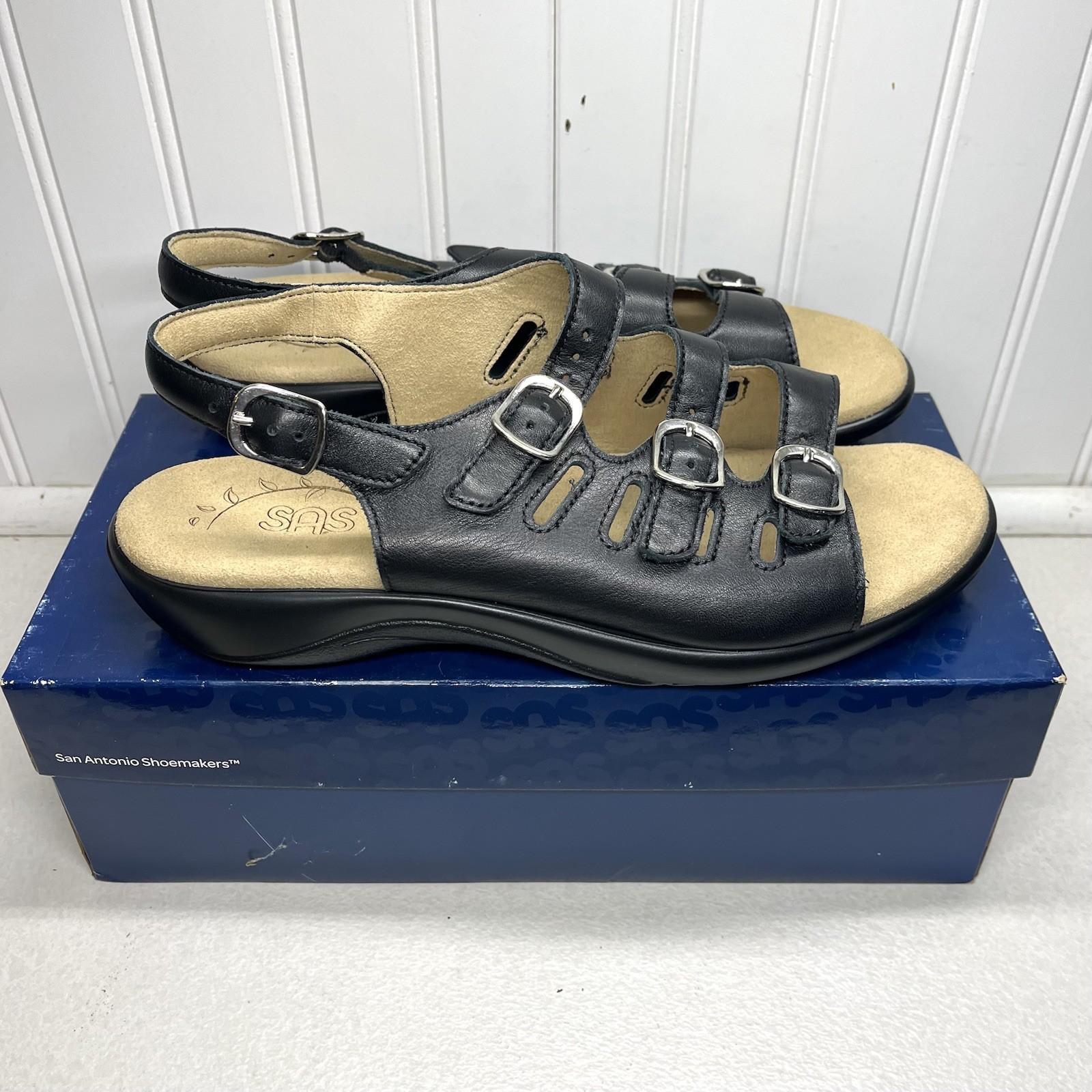 APL SAS Mystic sandalo nero donna taglia 9 W scarpe nuovo con scatola made in USA