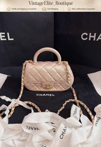 Chanel Mini Classic Flap Pink Leather Gold HW Shoulder Bag Preowned Authentic