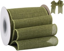 Burlap Ribbon 4 Inch x 10 Yard, Moss Wired Ribbon for Crafts, Gift Wrapping, ...
