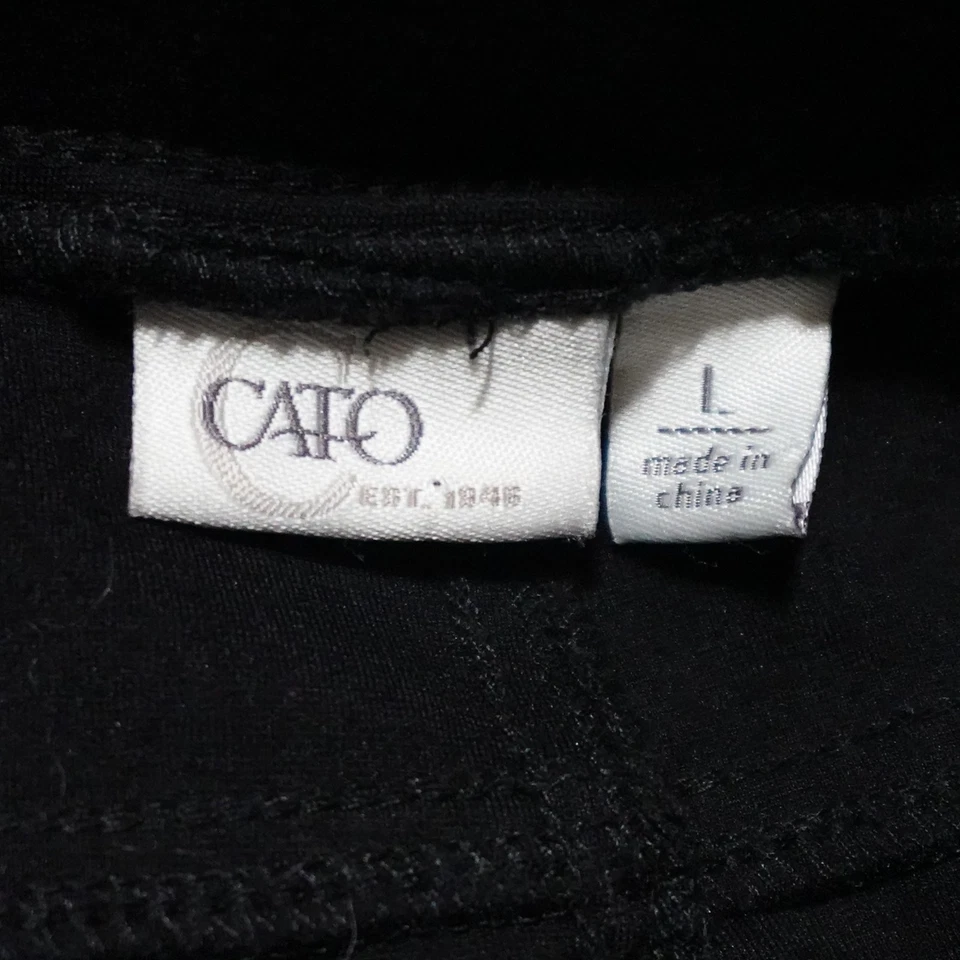 Cato Faux Leather Pants Women's Large Black Cropped Straight Flat Front - Imagem 3 de 4