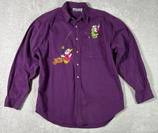 The Disney Store Snow White Feat Dopey  Doc Embroidered Shirt 1990's Vintage