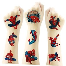 20 Sheets Spider-Man Temporary Tattoos, Birthday Party Favors, Cartoon