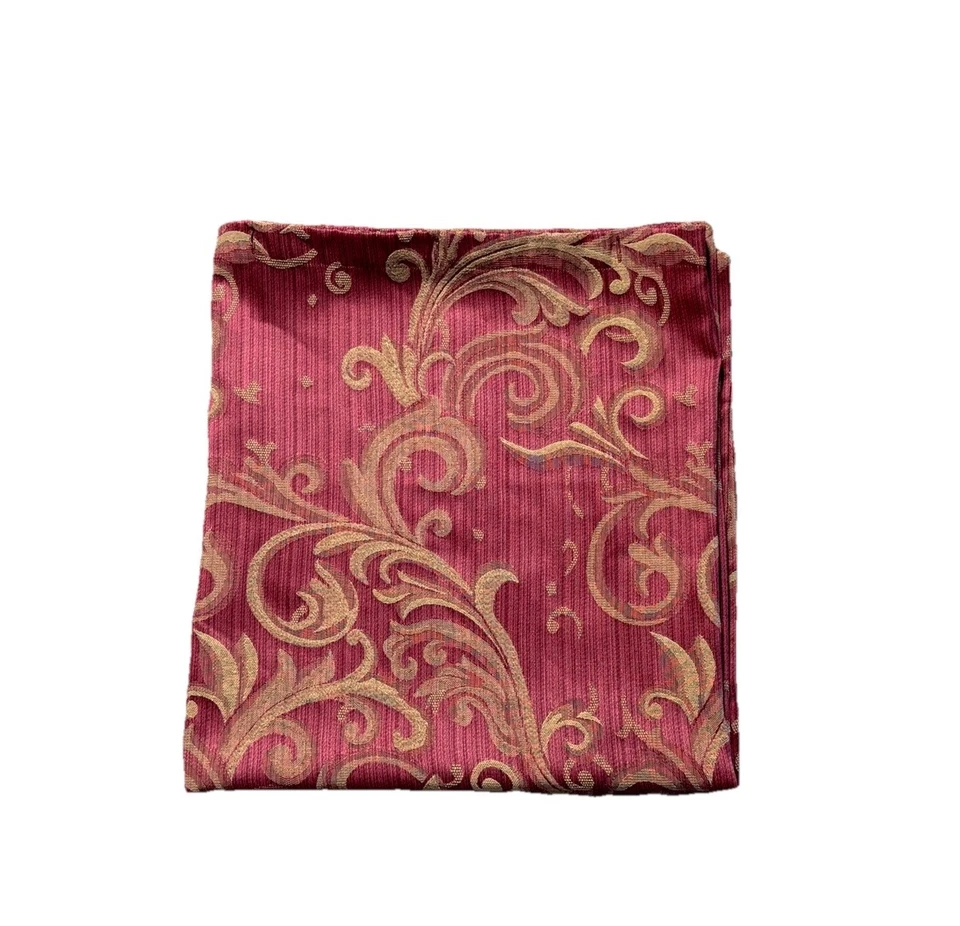 Cortina de ducha de tela roja tostada de lujo diseño estampado jacquard 72 enredaderas largas Foto 2 de 4