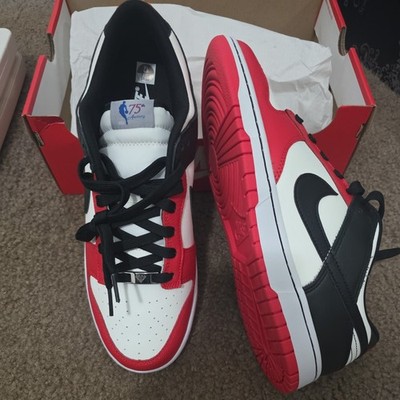 New Nike Dunk Low EMB NBA 75th Anniversary Chicago Size 7.5 2021 Authentic Rare 