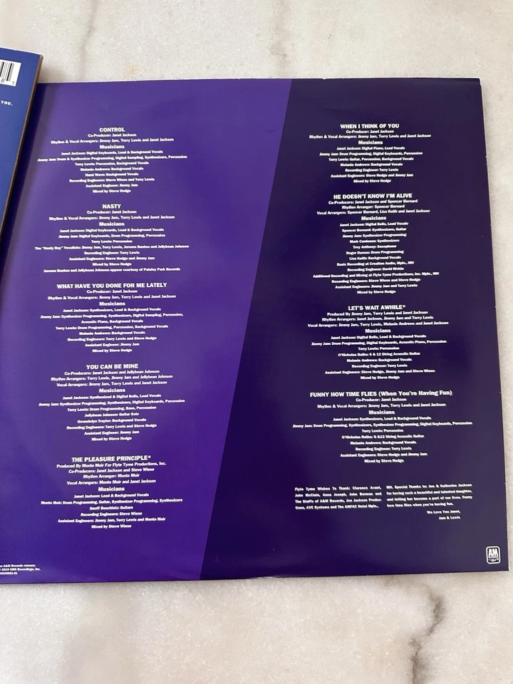 Janet Jackson Control Vinyl LP Record Album 1986 A&M Records - Image 4 of 4