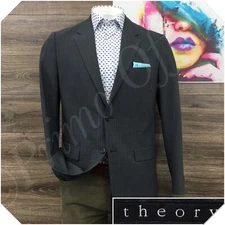 THEORY Mens Blazer Sport Coat Casual Jacket Size 42 Seersucker Wool Suit