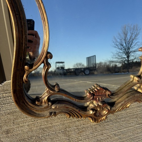 Gorgeous Vintage Gold Gilt Mirror Frame 24"x 36" Rococo French Baroque - Picture 6 of 10