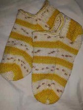 Hand knit sneaker socks, wool free, smaller foot
