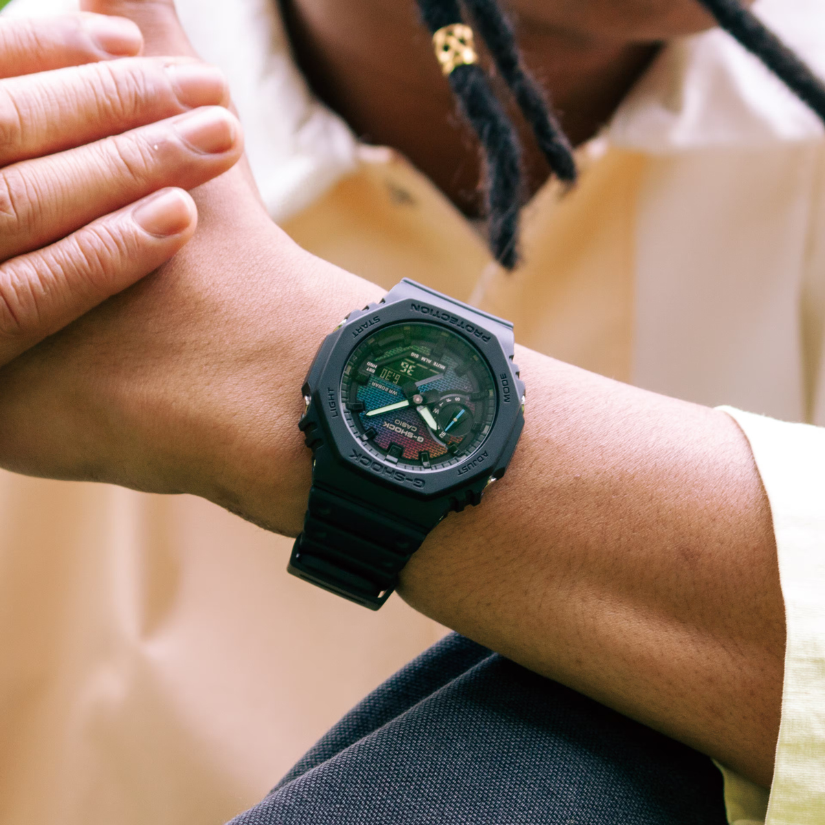 新品未使用 G-SHOCK　GA-2100RW-1AJF BRICK WALL CASIO G-SHOCK GA-2100RW-1AJF Rainbow Brick Wall Carbon