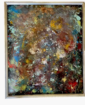 Original Mixed Media Painting  Fireworks In Moonlight   By Lane BODIE 2018