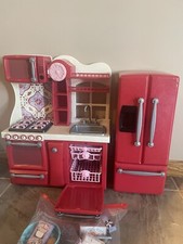 Our Generation Doll Red Gourmet Kitchen and Fridge Fits American Girl Dolls