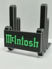 Large McIntosh Turntable Now Playing Record Display Stand – Black & Green Trim