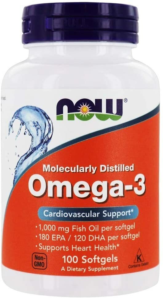 Omega 3 Fish Oil 1000mg Capsules DHA EPA Molecularly Distilled 100 Softgels